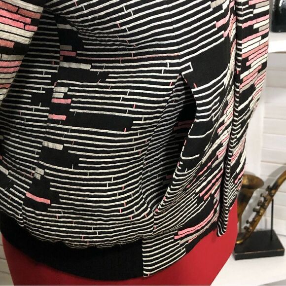 Anthropologie Weston Quilted Bomber Jacket Pink Black Small - Picture 4 of 9